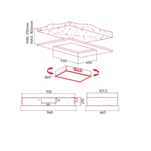 NODOR - Páraelszívó NorBreeze ISLA BESTLA X 960 RF Hob to Hood - 2. kép