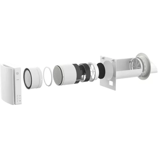 HOLTOP/AIRWOODS AV-TTW5-W SH7IE Pro ISO egyhelyiséges hővisszanyerős szellőztető (2 db), páraérzékelővel, automata zsaluval, WiFi-vel, kültéri hangcsillapító elemmel