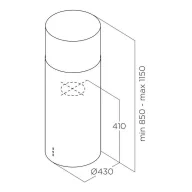   ELICA - Páraelszívó TUBE PRO ISLAND IX/A/43 + Mikro MW-5120B