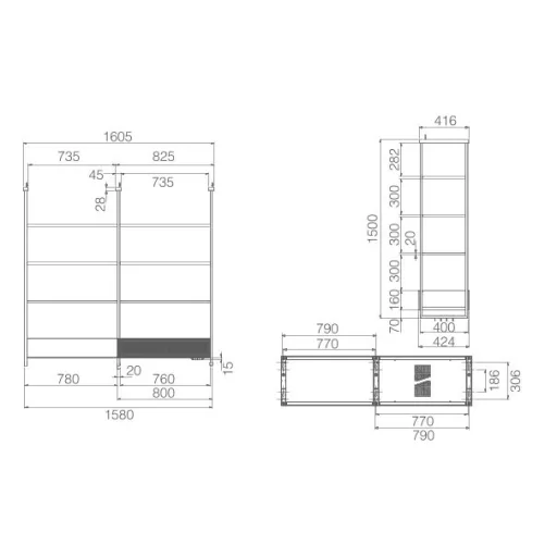 ELICA - Páraelszívó OPEN SUITE SUP BL MAT/F/80 (Matt fekete) - 2. kép