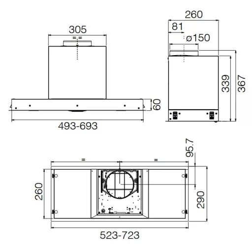 ELICA - Páraelszívó HIDDEN 2.0 BL MAT/A/72 - 2. kép