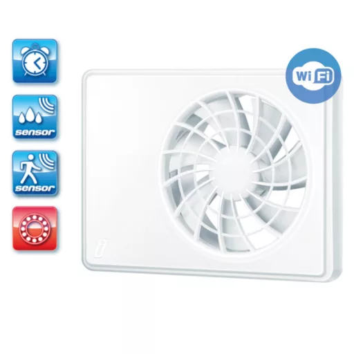 Vents 100 IFAN WI-FI intelligens fürdőszobai ventilátor, 100/125mm csonkkal