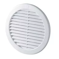   VR szellőző rács csőcsonkkal, rovarvédő ráccsal, fehér - 100mm csonkkal