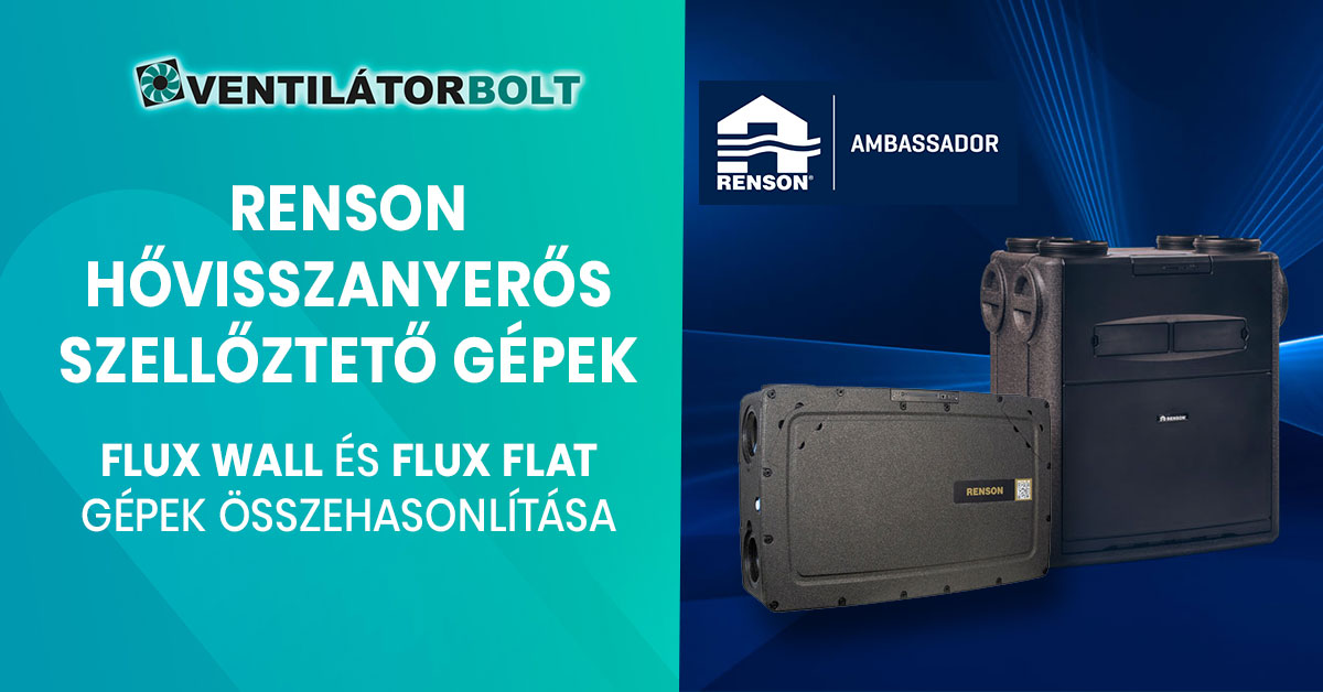 Renson hővisszanyerős szellőztető gépek összehasonlítása: Flux Wall és Flux Flat