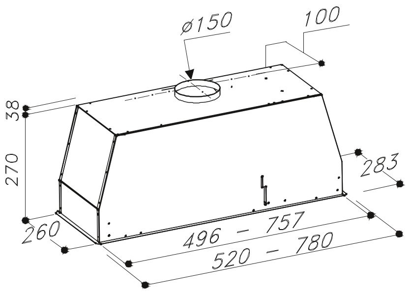 SIRIUS - Páraelszívó SL-913 TW 52 cm fehér üveg
