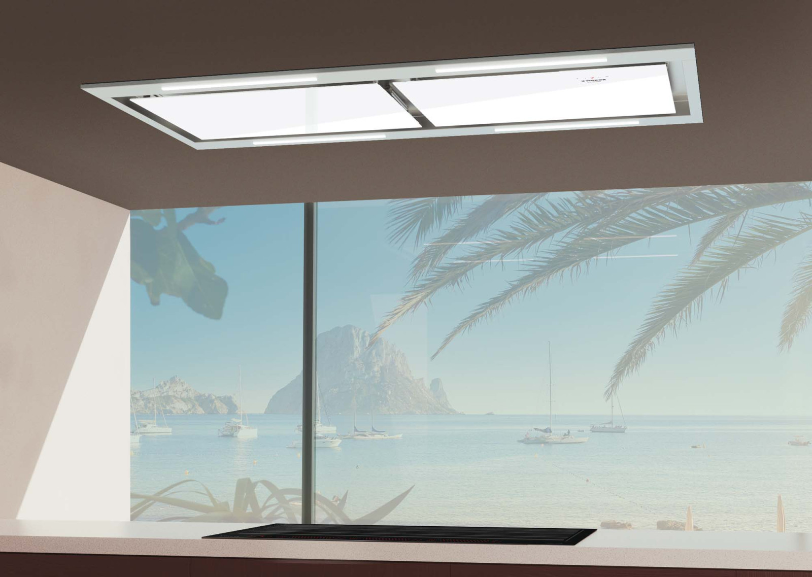 NODOR - Páraelszívó NorBreeze ISLA DEIMOS 1400 TWIN RF Hob to Hood