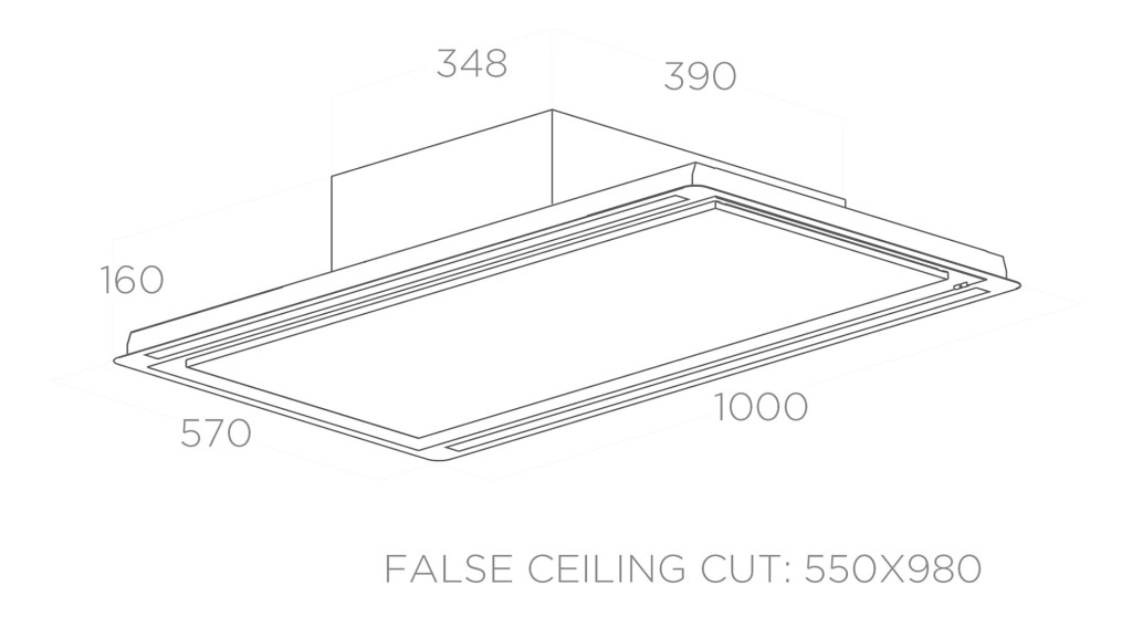ELICA - Páraelszívó HILIGHT GLASS NO MOTOR WH/A/100 motor nélkül