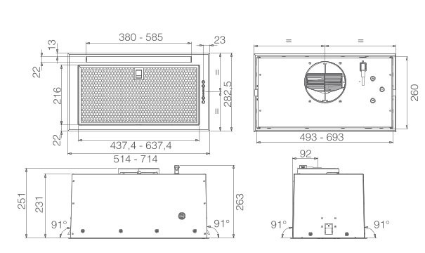 ELICA - Páraelszívó FOLD BL MAT/A/52 fekete + hűtőtáska
