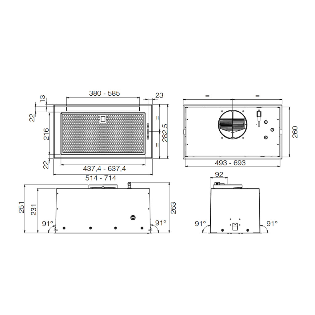 ELICA - Páraelszívó FOLD BL MAT/A/72 fekete + hűtőtáska