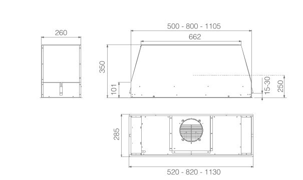 ELICA - Páraelszívó CT35 PRO GME IX/A/120 inox motor nélkül