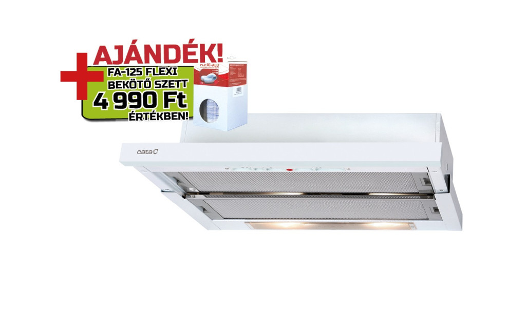 CATA - Páraelszívó TF-5260 WH/L fehér (2 motoros) + FA125/3 bekötő szett