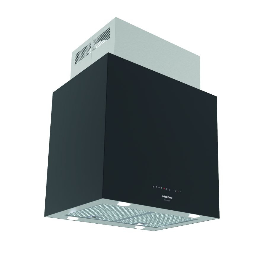 NODOR - Páraelszívó NorBreeze ISLA CUBE GLASS ECO 60 BK/A fekete Hob to Hood